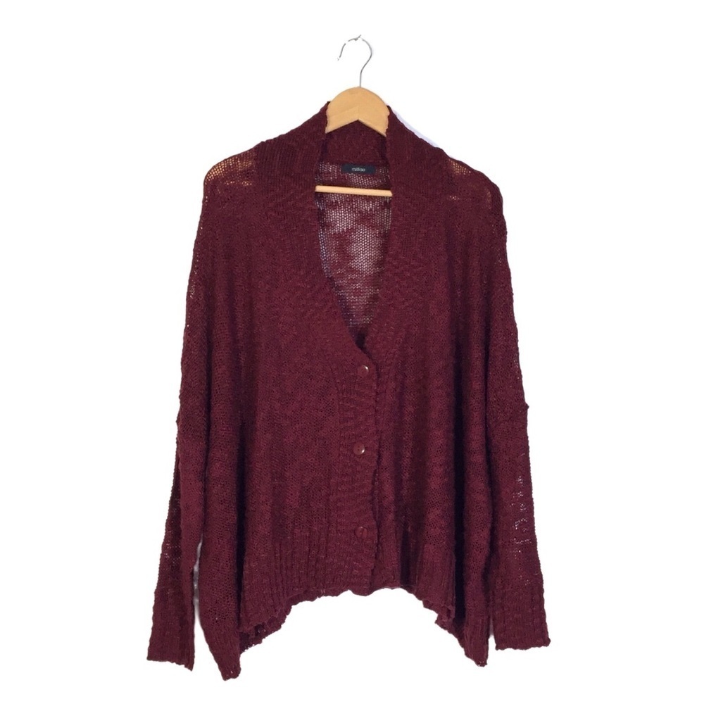 Millau Merlot Oversized Peekaboo Knit Sweater